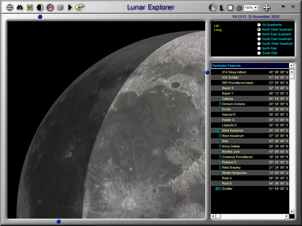 Zoom into LunarPhase Pro's Moon map