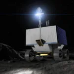 NASA's "Volatiles Investigating Polar Exploration Rover" (VIPER) on the surface of the Moon